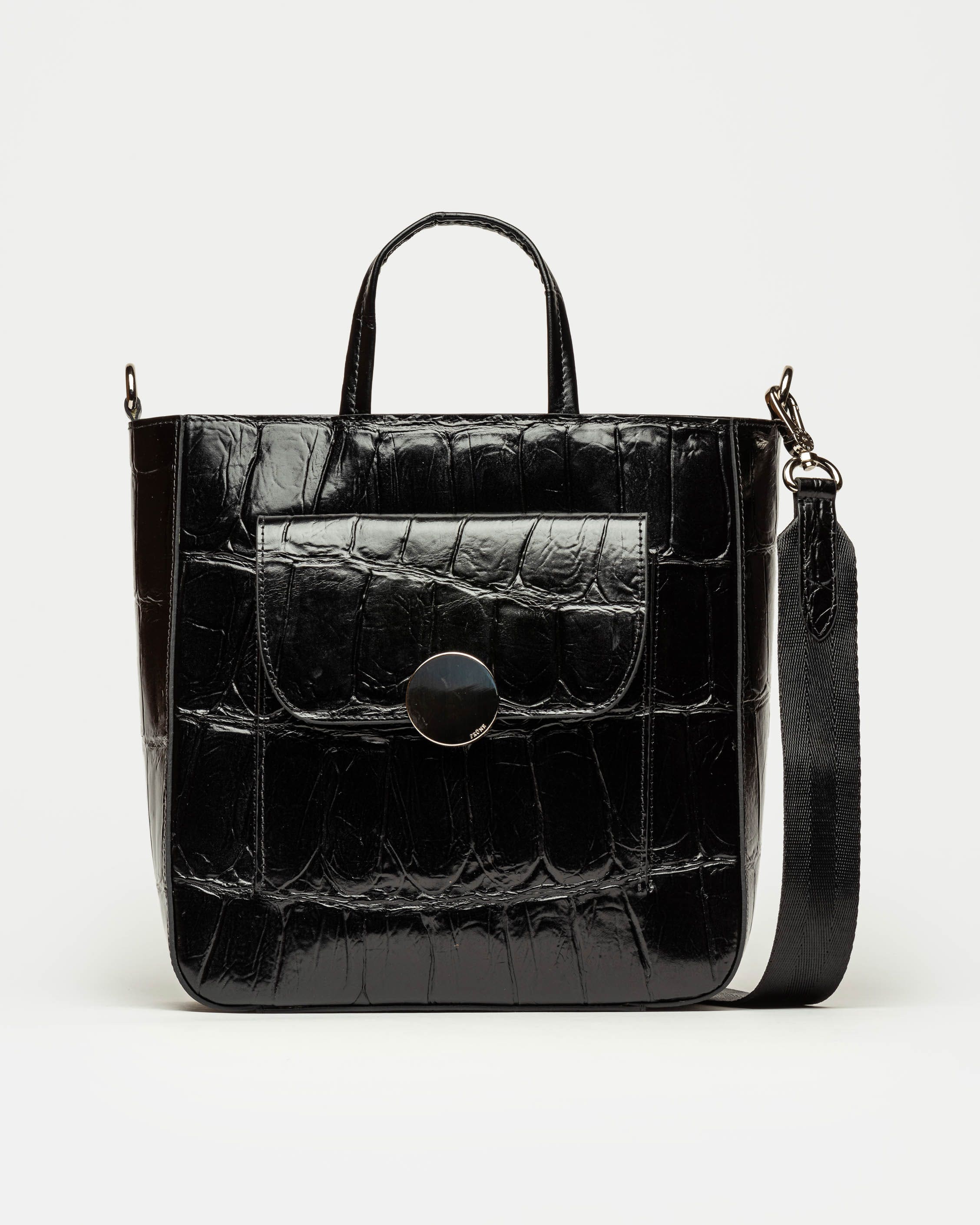 Shopper The Circle en cuero grabado big croco