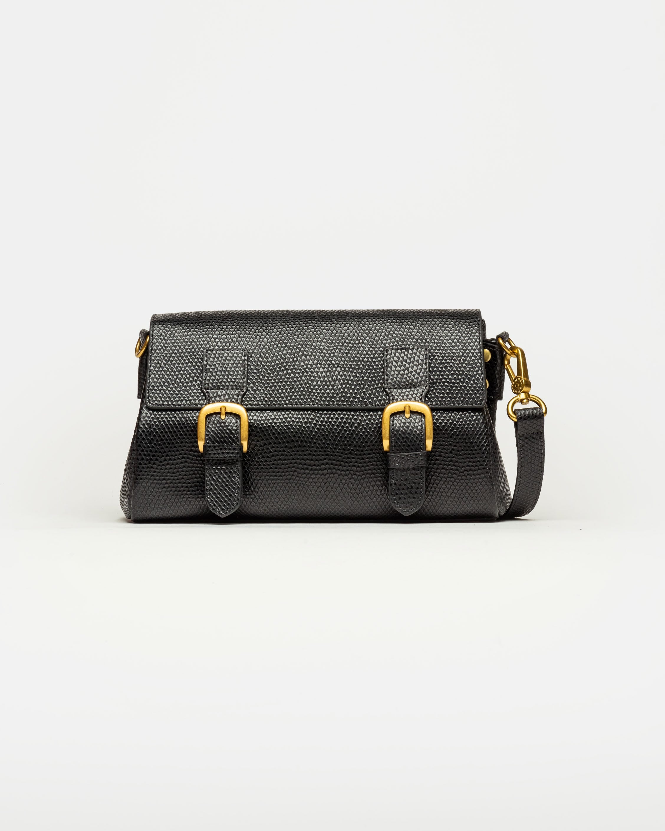 Bandolera Elise en cuero snake bitono