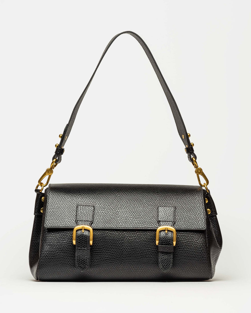 Cartera al hombro Elise en cuero snake bitono