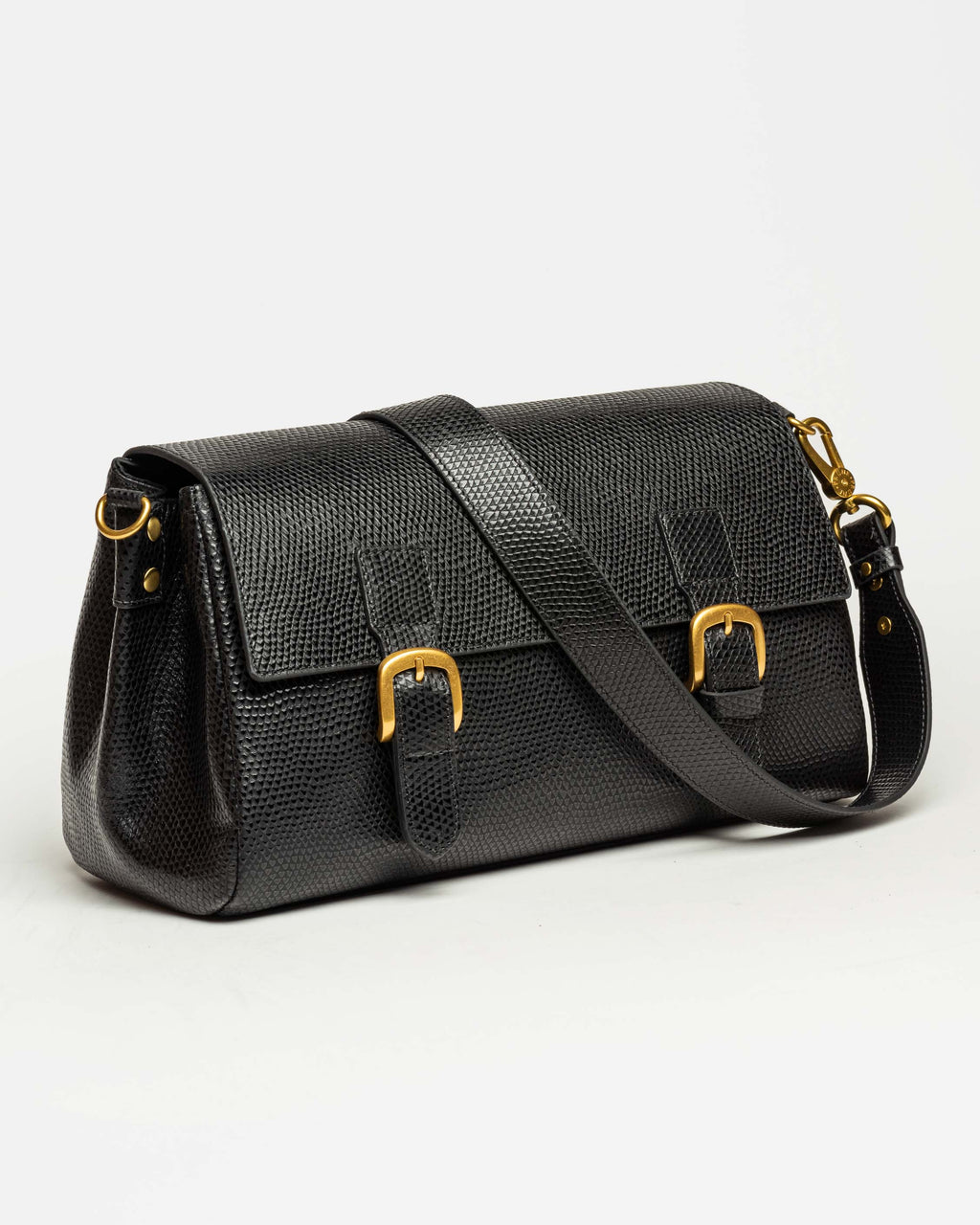 Cartera al hombro Elise en cuero snake bitono
