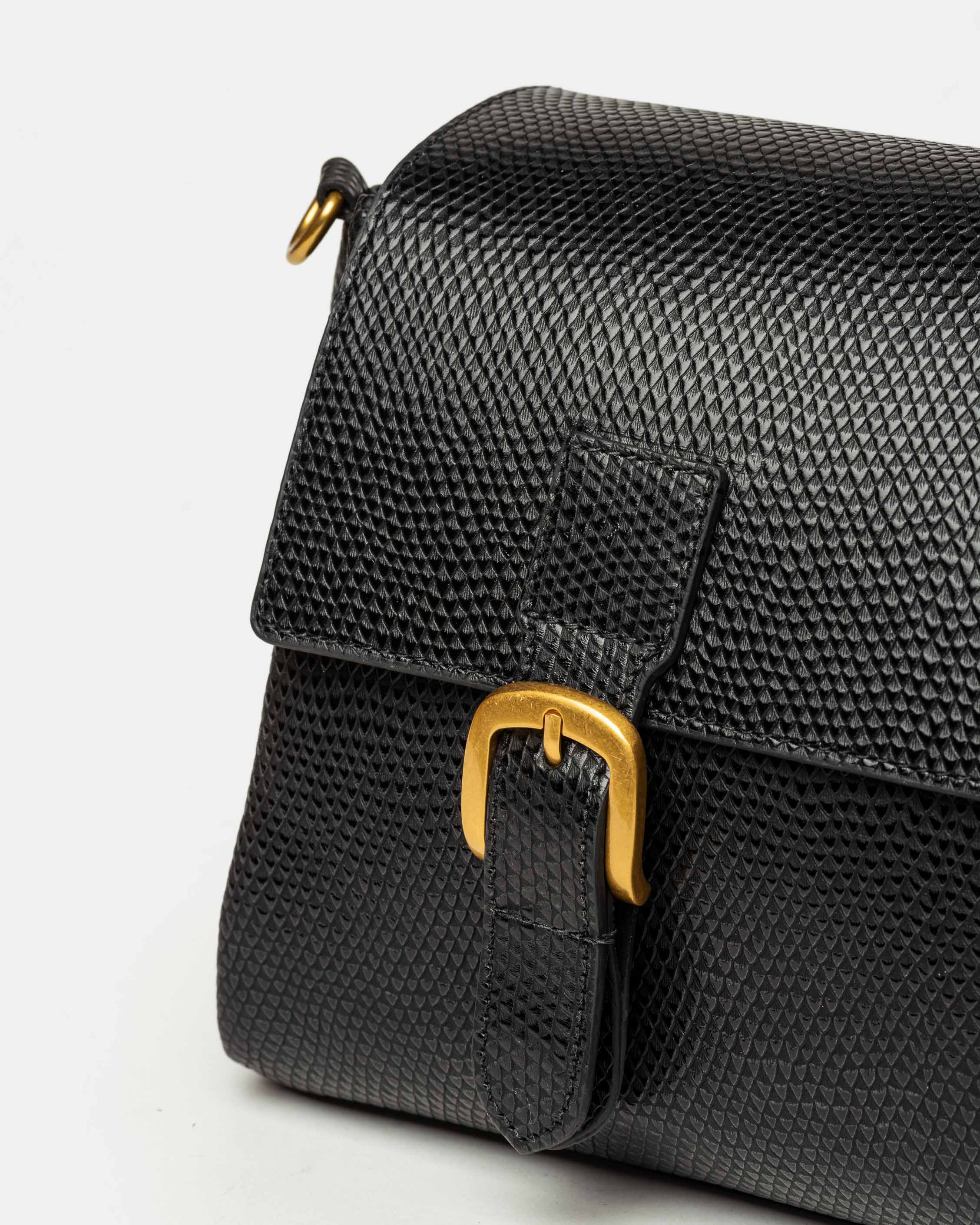 Cartera al hombro Elise en cuero snake bitono