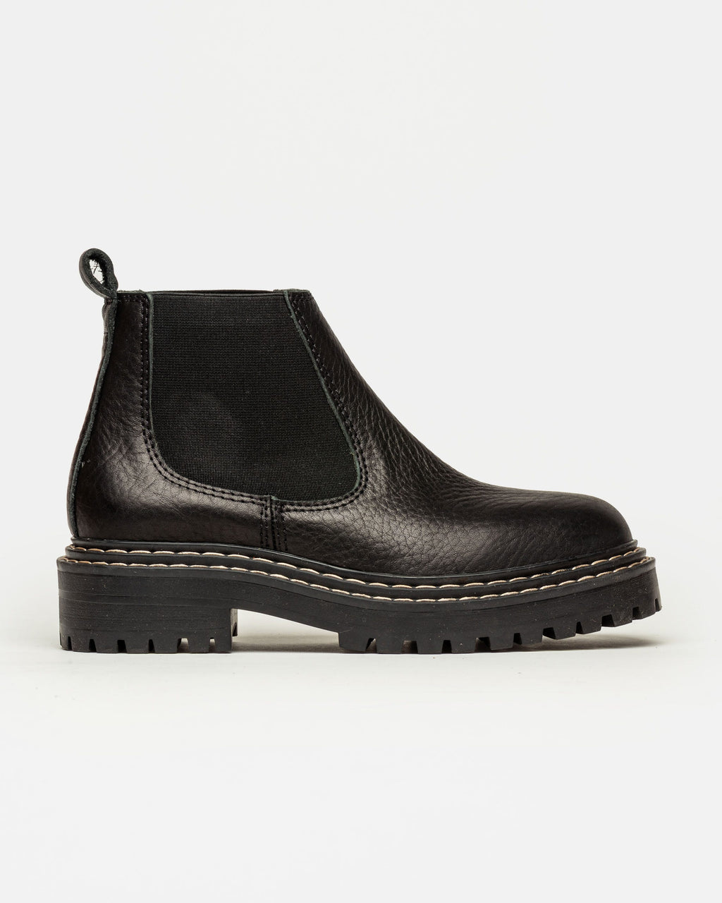 Bota caña media Liverpool en cuero graneado