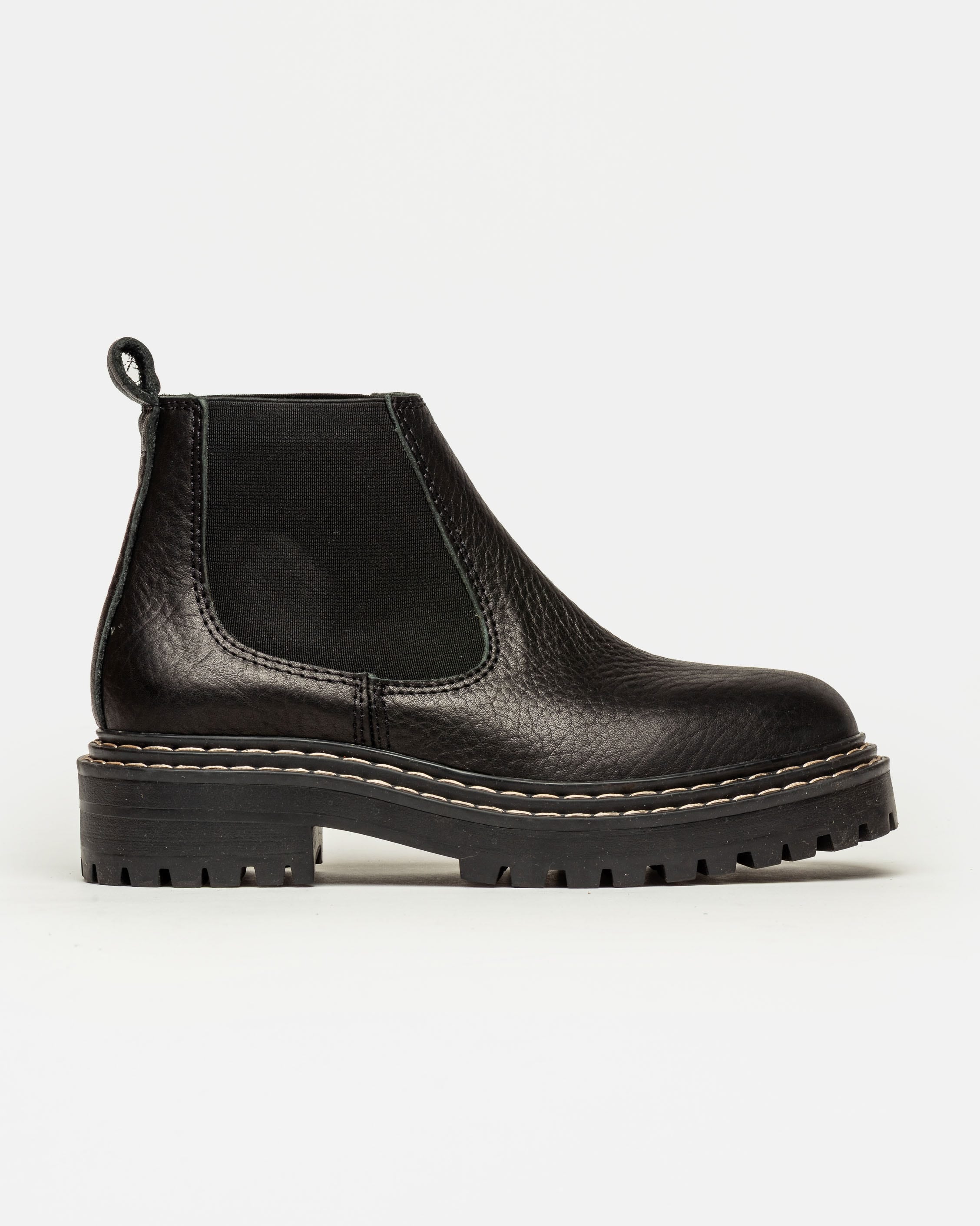 Bota caña media Liverpool en cuero graneado