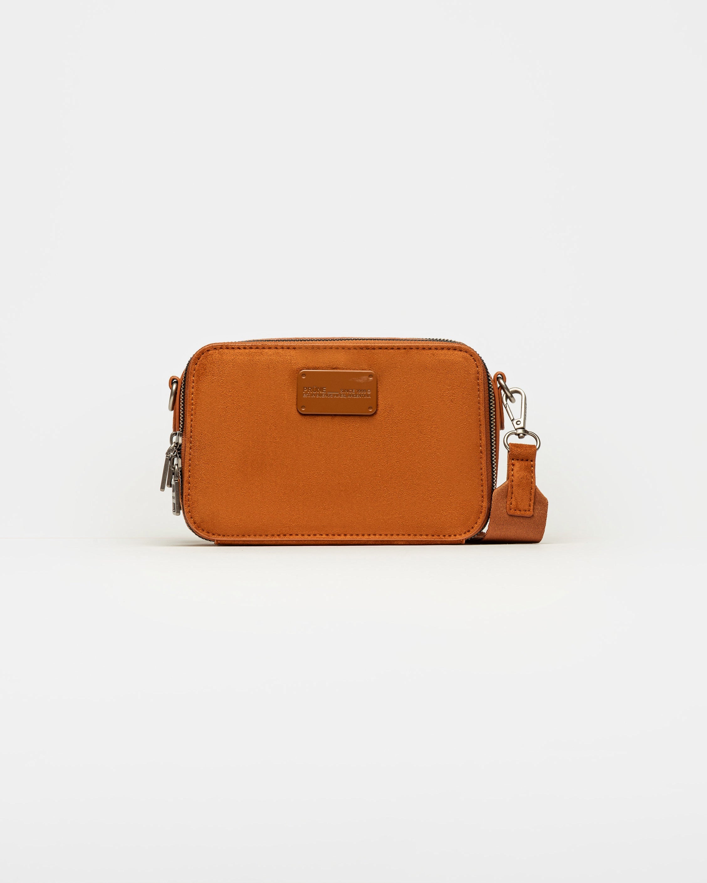 Bandolera New Penny en efecto gamuza
