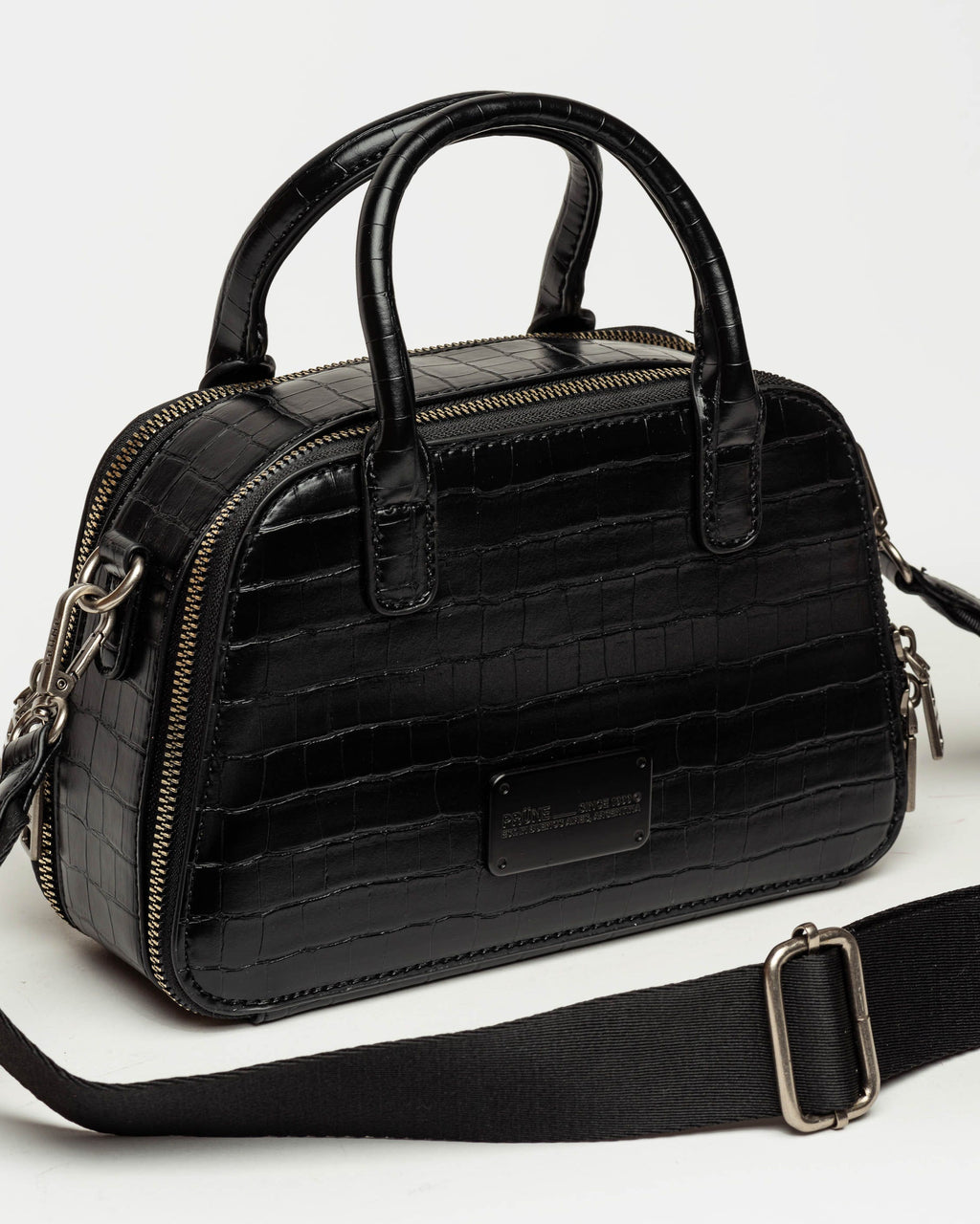 Cartera de mano New Penny en efecto cuero croco
