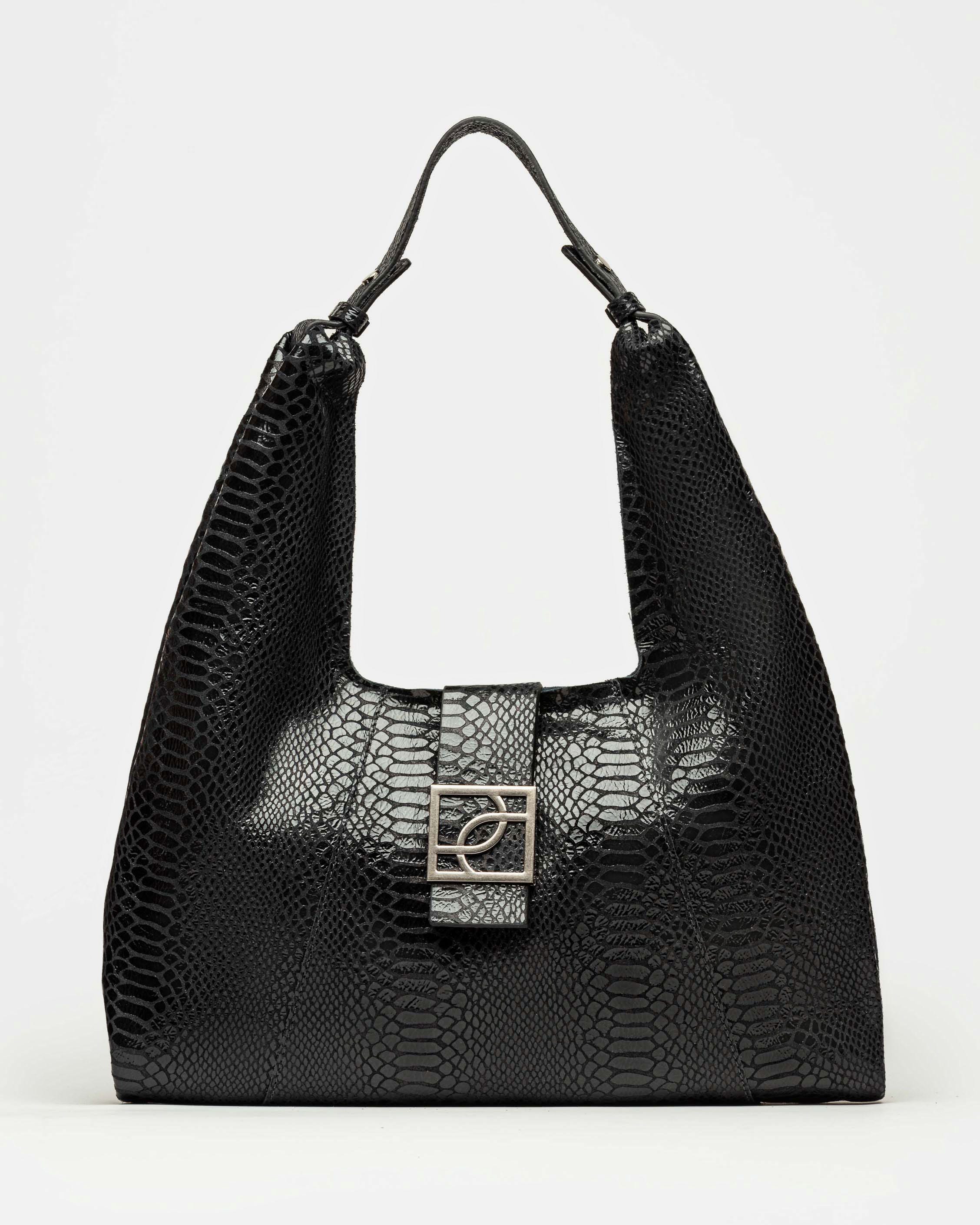 Bolso Signature en cuero gamuza anaconda