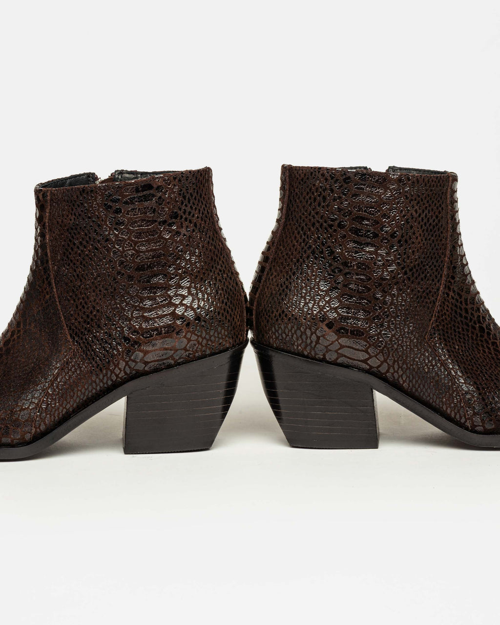Bota caña baja Cash en cuero snake