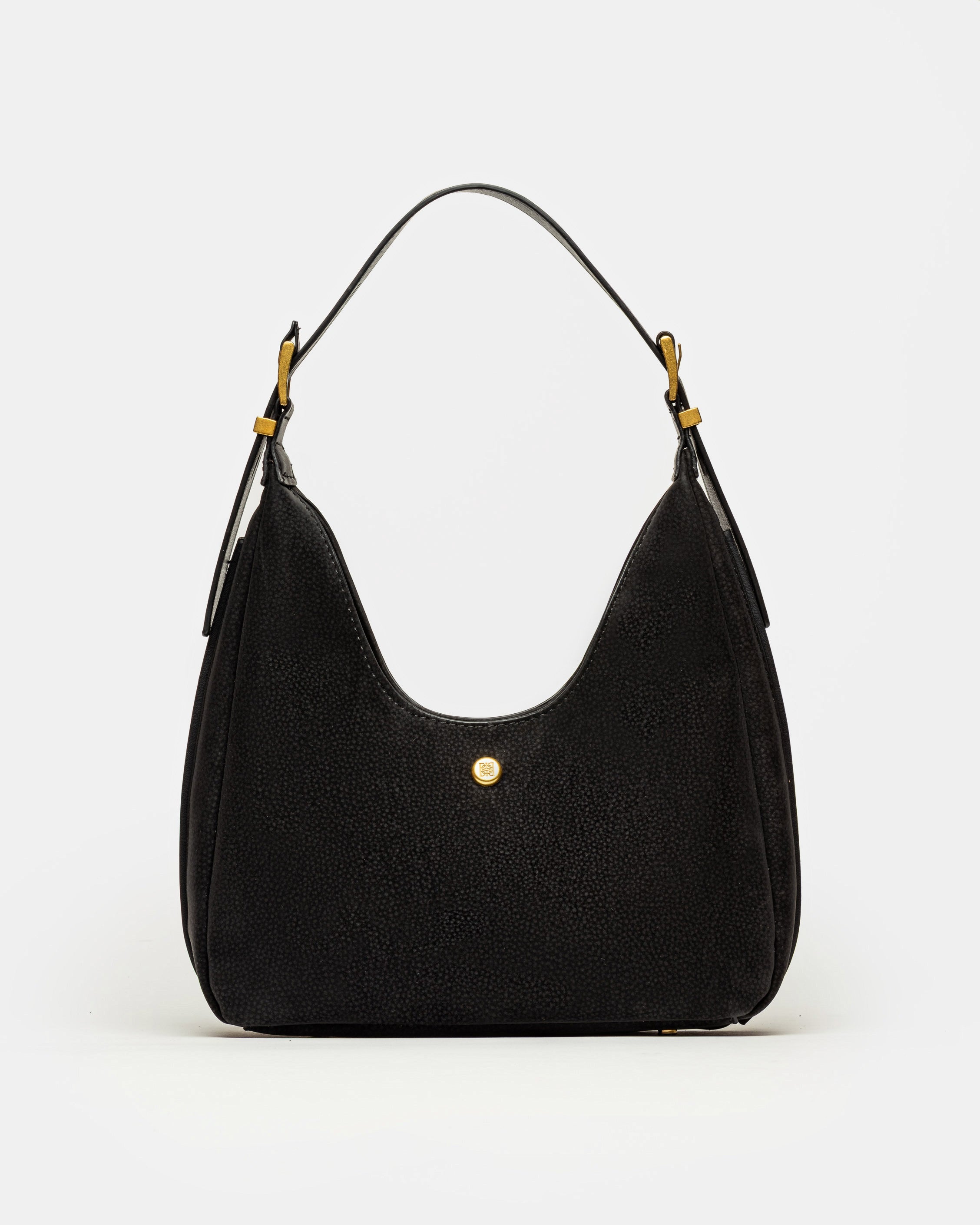 Cartera al hombro Raw en efecto gamuza