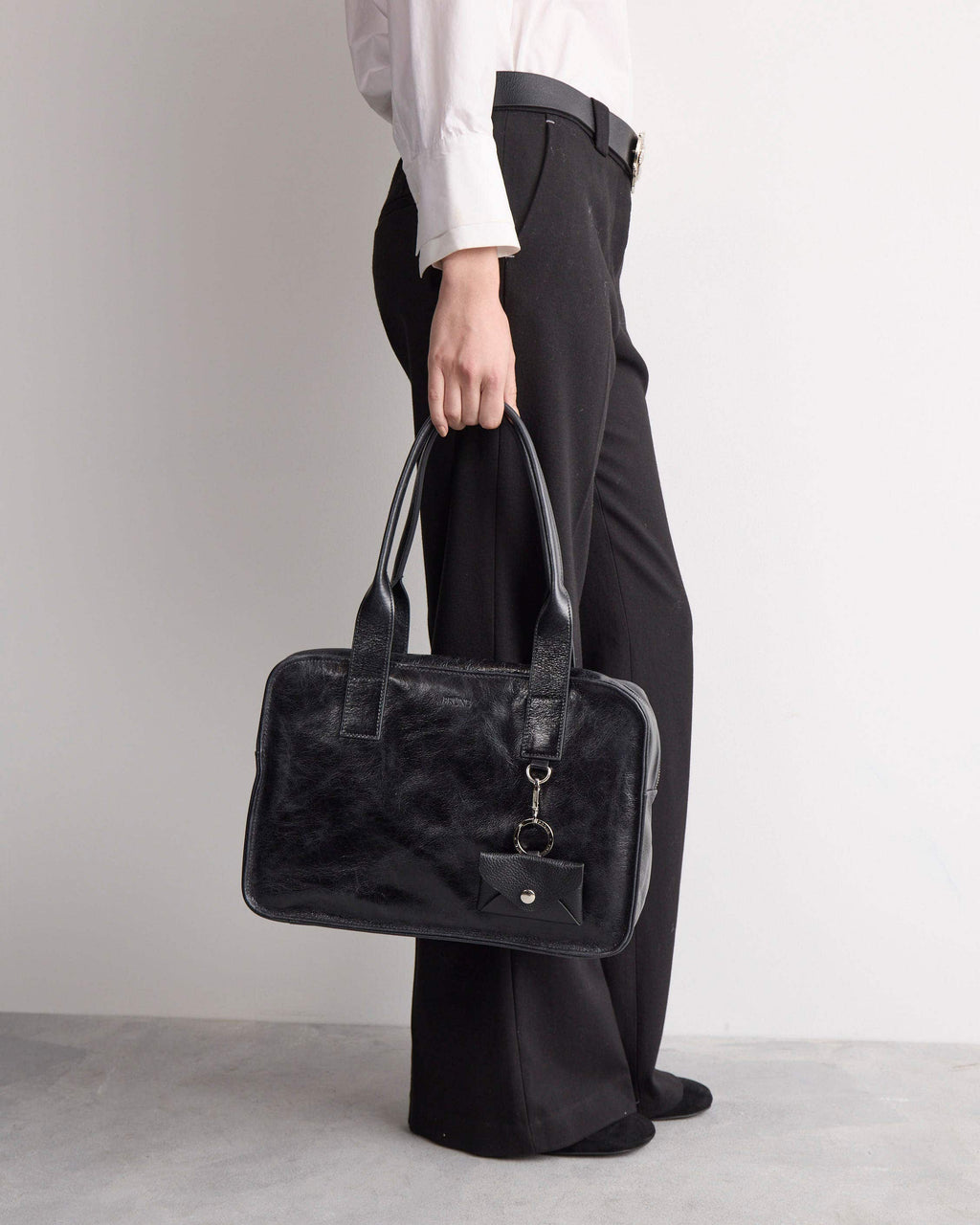 Bolso Capri en cuero arrugado